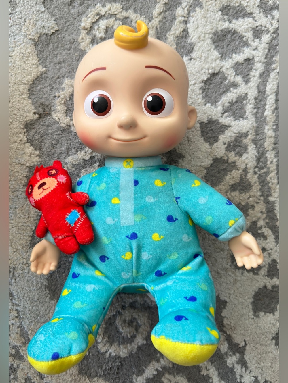 Cocomelon JJ Blue Plush Doll in Whale Print Pajamas